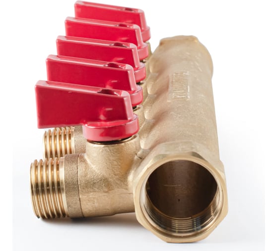 Коллектор с шаровыми кранами PROFACTOR в/н 3/4" х 5 вых 1/2"нар PF MV 264.5