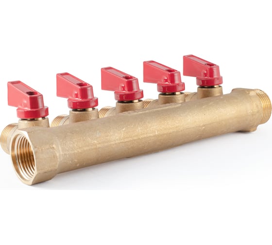 Коллектор с шаровыми кранами PROFACTOR в/н 3/4" х 5 вых 1/2"нар PF MV 264.5