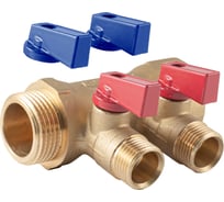 Коллектор с шаровыми кранами PROFACTOR в/н 1" х 2 вых 1/2"нар PF MV 265.2