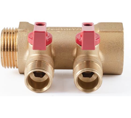 Коллектор с шаровыми кранами PROFACTOR в/н 1" х 2 вых 1/2"нар PF MV 265.2