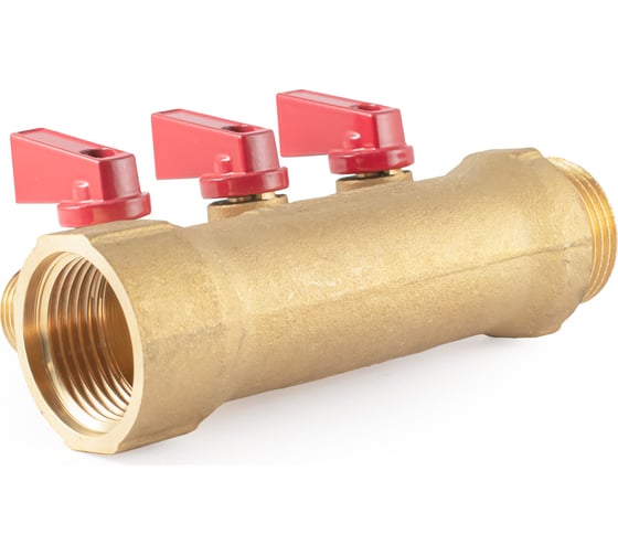 Коллектор с шаровыми кранами PROFACTOR в/н 1" х 3 вых 1/2"нар PF MV 265.3