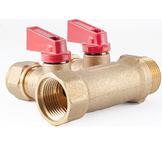 Коллектор с шаровыми кранами PROFACTOR в/н 3/4" х 2 вых 16 цанга PF MVP 266.2