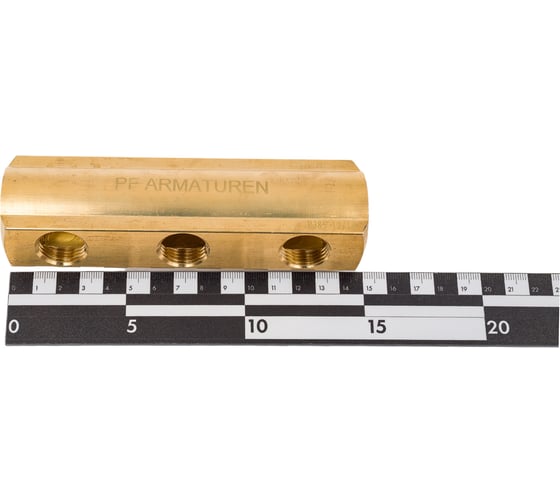 Коллектор PROFACTOR латунный, односторонний в/в 1" х 3 вых 1/2"вн PF MF 259.3