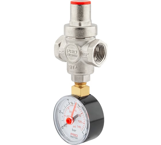 Редуктор давления  PROFACTOR поршневой, c манометром 1/2" PF PRV 251.15G