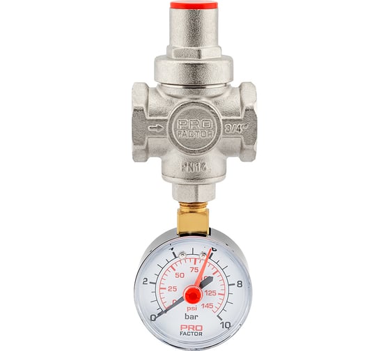 Редуктор давления PROFACTOR поршневой, c манометром 3/4" PF PRV 251.20G