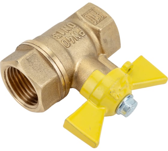Шаровой кран для газа VALFEX 1/2" ВР/ВР ручка-бабочка, латунный 11Б27фтМ VF.277.LB3.012.Bir