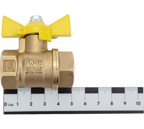 Шаровой кран для газа VALFEX 1/2" ВР/ВР ручка-бабочка, латунный 11Б27фтМ VF.277.LB3.012.Bir
