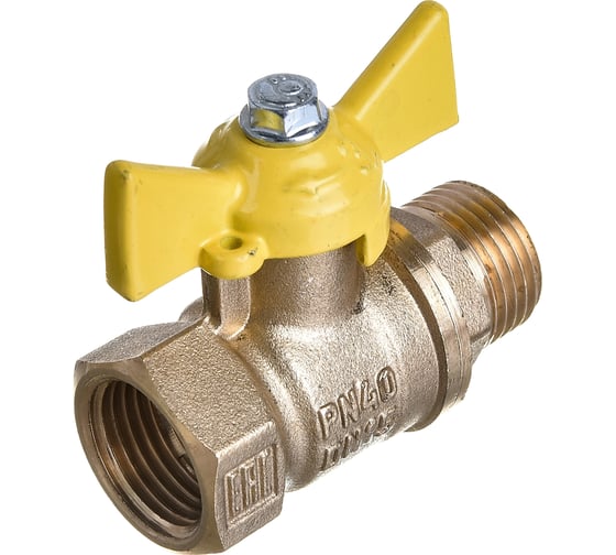 Шаровой кран для газа VALFEX 1/2" ВР/НР ручка-бабочка, латунный 11Б27фтМ VF.278.LB3.012.Bir