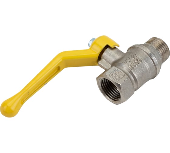 Шаровой кран для газа VALFEX 1/2" ВР/НР рычаг, латунный никелированный 11Б27фтМ VF.272.NR3.012.Bir
