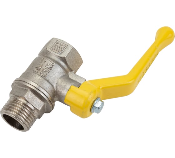 Шаровой кран для газа VALFEX 1/2" ВР/НР рычаг, латунный никелированный 11Б27фтМ VF.272.NR3.012.Bir