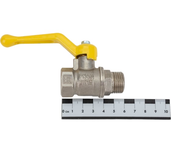 Шаровой кран для газа VALFEX 1/2" ВР/НР рычаг, латунный никелированный 11Б27фтМ VF.272.NR3.012.Bir
