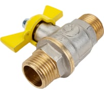 Шаровой кран для газа VALFEX 1/2" НР/НР бабочка, латунный никелированный 11Б27фтМ VF.279.NB3.012.Bir