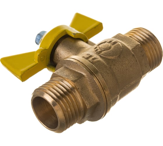 Шаровой кран для газа VALFEX 1/2" НР/НР ручка-бабочка, латунный 11Б27фтМ VF.279.LB3.012.Bir