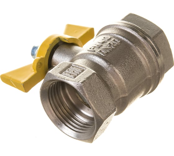 Шаровой кран для газа VALFEX 3/4" ВР/ВР бабочка, латунный никелированный 11Б27фтМ VF.277.NB3.034.Bir