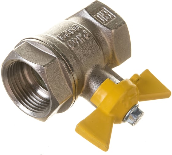 Шаровой кран для газа VALFEX 3/4" ВР/ВР бабочка, латунный никелированный 11Б27фтМ VF.277.NB3.034.Bir