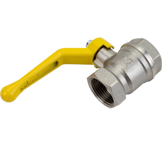 Шаровой кран для газа VALFEX 3/4" ВР/ВР рычаг, латунный никелированный 11Б27фтМ VF.271.NR3.034.Bir