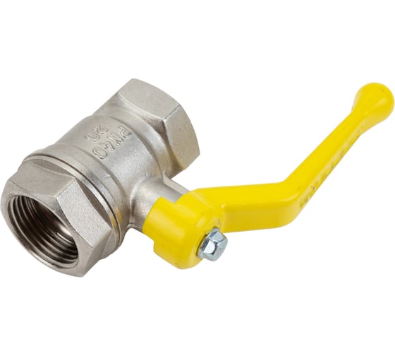 Шаровой кран для газа VALFEX 3/4" ВР/ВР рычаг, латунный никелированный 11Б27фтМ VF.271.NR3.034.Bir