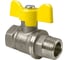 Шаровой кран для газа VALFEX 3/4" ВР/НР бабочка, латунный, никелированный 11Б27фтМ VF.278.NB3.034.Bir 1