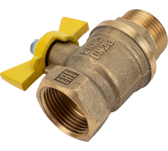 Шаровой кран для газа VALFEX 3/4" ВР/НР ручка-бабочка, латунный 11Б27фтМ VF.278.LB3.034.Bir