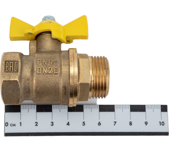Шаровой кран для газа VALFEX 3/4" ВР/НР ручка-бабочка, латунный 11Б27фтМ VF.278.LB3.034.Bir