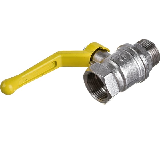 Шаровой кран для газа VALFEX 3/4" ВР/НР рычаг, латунный никелированный 11Б27фтМ VF.272.NR3.034.Bir 1