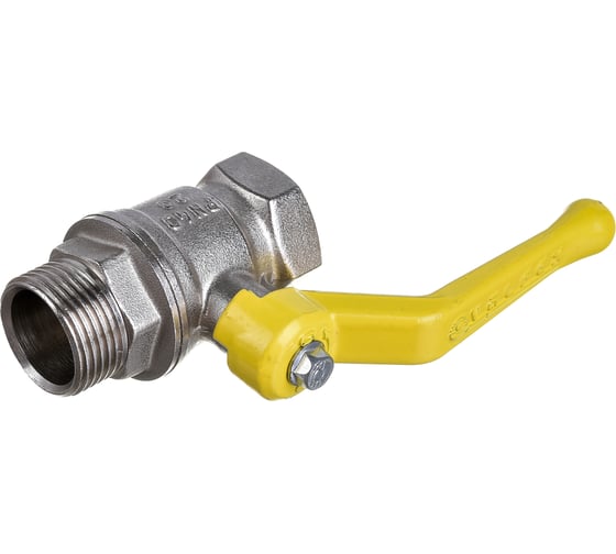 Шаровой кран для газа VALFEX 3/4" ВР/НР рычаг, латунный никелированный 11Б27фтМ VF.272.NR3.034.Bir