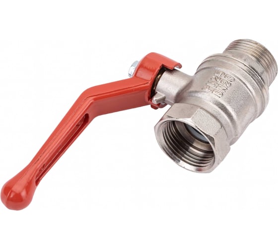 Шаровой кран для воды VALFEX OPTIMA латунный 3/4" ВР/НР рычаг, никелированный 11Б27фт1М VF.215.NLR1.034.Bir