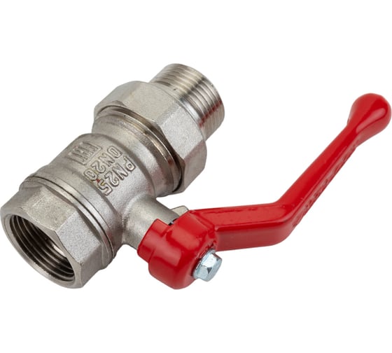 Шаровой кран для воды VALFEX OPTIMA латунный амер. 3/4" ВР/НР рычаг, никелированный 11Б27фт1М VF.225.NLR1.034.Bir