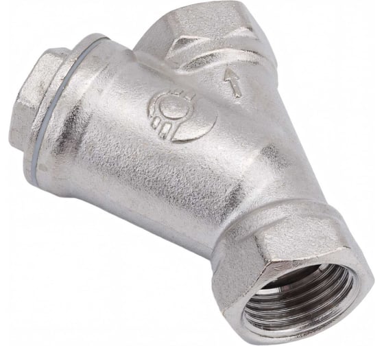 Сетчатый фильтр для газа VALFEX 1/2" ВР/ВР латунный под пломбу никелированный 46Б5фт VF.193.LN0.012.Bir