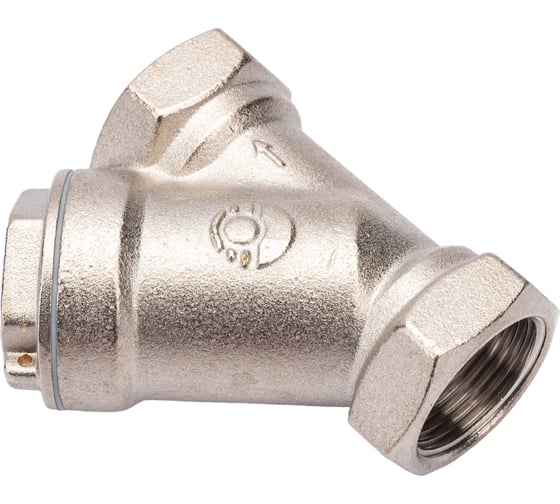 Сетчатый фильтр для воды VALFEX 3/4" ВР/ВР латунный, под пломбу, никелированный 46Б5фт1 VF.192.LN0.034.Bir