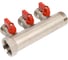 Коллектор HENCO 1" с красными шаровыми кранами, 3/4"НР евроконус, 1"-3xEK14,16,18,20 VB060503-ROOD 2