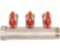 Коллектор HENCO 1" с красными шаровыми кранами, 3/4"НР евроконус, 1"-3xEK14,16,18,20 VB060503-ROOD 3