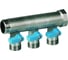 Коллектор HENCO 1" с синими шаровыми кранами, 3/4"НР евроконус, 1"-3xEK14,16,18,20 VB060503-BLAUW 1