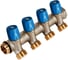 Коллектор HENCO VBS с синими вентилями, 3/4" НР под евроконус, 3/4" - 4xEK VBS050504-BL 1