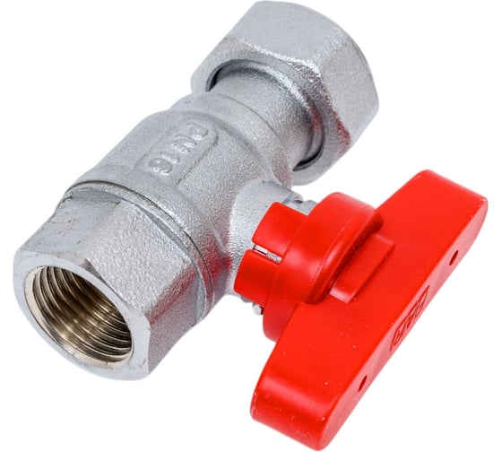 Шаровой кран FAR хром, 1/2'ВР-3/4" накидная гайка, бабочка, красный FS 3047 12RC