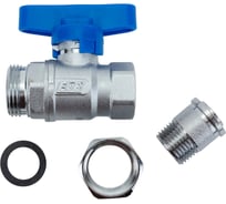 Шаровой кран FAR хромированный 1/2' ВР-американка, бабочка, синий FS 3079 12BC