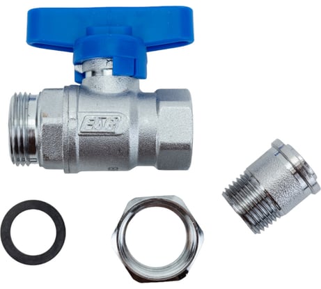 Шаровой кран FAR хромированный 1/2' ВР-американка, бабочка, синий FS 3079 12BC