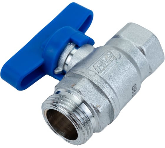 Шаровой кран FAR хромированный 1/2' ВР-американка, бабочка, синий FS 3079 12BC