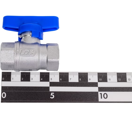 Хромированный шаровой кран FAR 1/2' ВР-ВР, бабочка, синий FS 3036 12BC