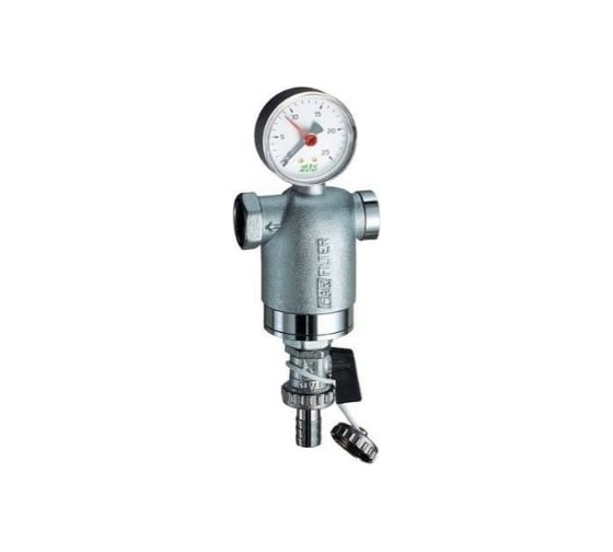 Фильтр FAR 1/2" ВР-ВР, с манометром, 300 мкм, Max: 95 C, 25 бар FA 3948 12 1