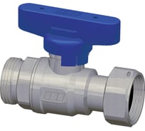 Хромированный шаровой кран FAR 3/4' НР-накидная гайка, бабочка, синий FS 3034 34BC