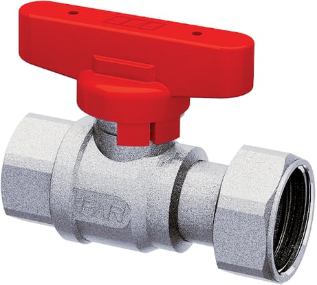 Шаровой кран FAR хром, 3/4' ВР -накидная гайка бабочка, красный FS 3047 3434RC