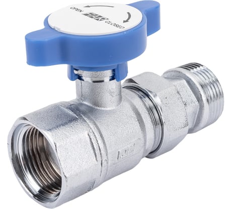 Шаровой кран FARс американкой, хром, 1", синяя ручка FS 3052 1B