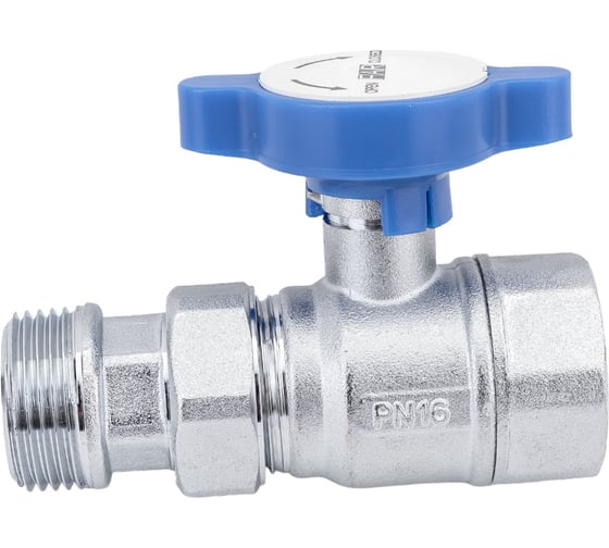 Шаровой кран FARс американкой, хром, 1", синяя ручка FS 3052 1B