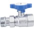 Шаровой кран FARс американкой, хром, 1", синяя ручка FS 3052 1B 3