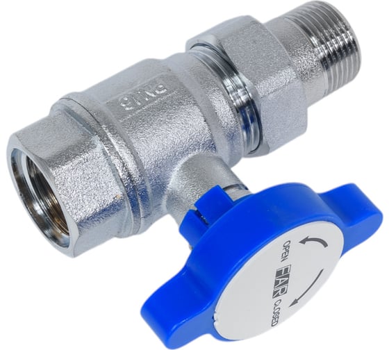 Шаровой кран FARс американкой, хром, 3/4", синяя ручка FS 3052 34B