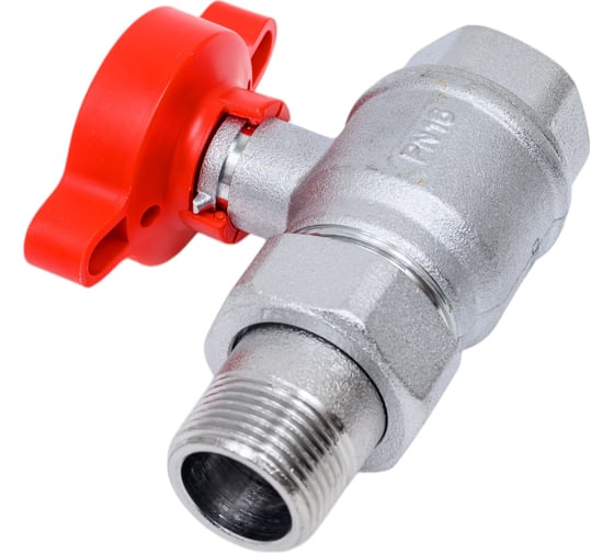 Шаровой кран FARс американкой, хром, 3/4", красная ручка FS 3052 34R