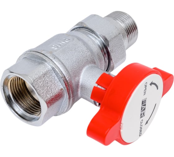 Шаровой кран FARс американкой, хром, 3/4", красная ручка FS 3052 34R