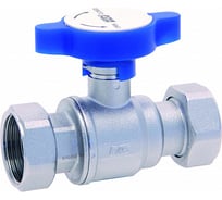 Шаровой кран FAR 1"х1", хром, с 2 накидными гайками, синяя ручка FS 3056 1B
