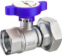 Шаровой кран FAR 1"х1 1/2", хром, с накидной гайкой, синяя ручка FS 3060 1B